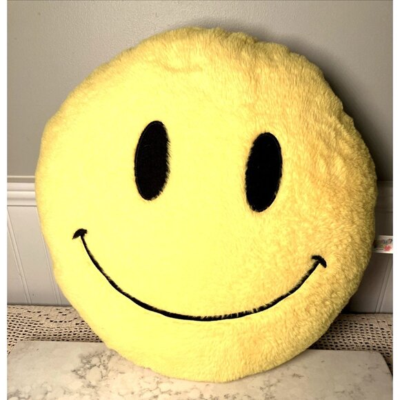 Smiley Face Fuzzy Plush Pillow 16” Tall. Smoochy Pals. - Picture 1 of 5